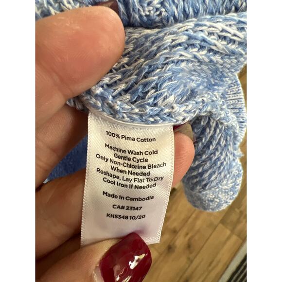 NWT Talbots size 1X blue & white pullover sweater - Picture 3 of 3